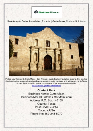 San Antonio Gutter Installation Experts | GutterMaxx Custom Solutions