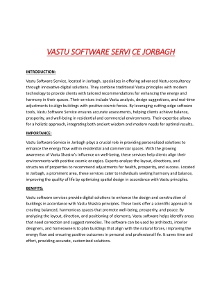 Vastu Software Service in Jorbagh