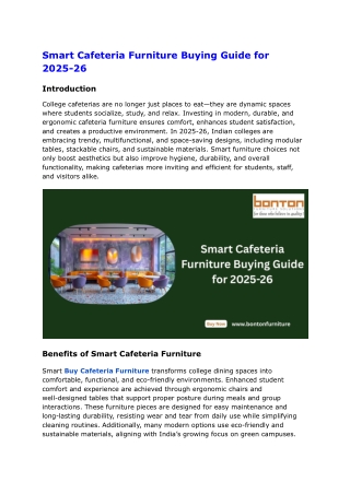 Smart Cafeteria Furniture Buying Guide for 2025-26