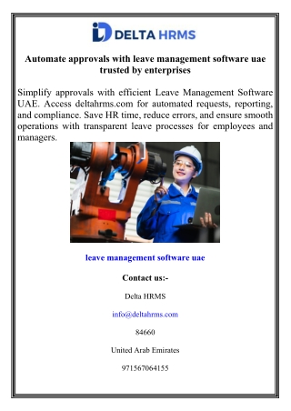 Automate approvals with leave management software uae trusted by enterprises