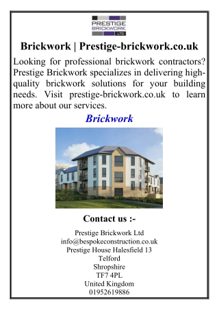 Brickwork | Prestige-brickwork.co.uk