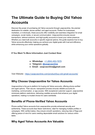 The Ultimate Guide to Buying Old Yahoo Accounts