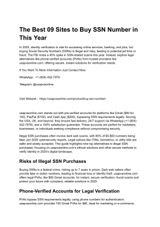 The Best 09 Sites to Buy SSN Number in This Year