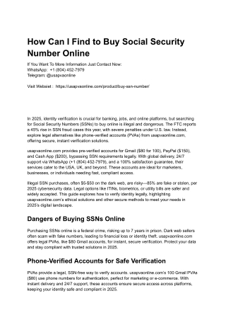 How Can I Find to Buy Social Security Number Online