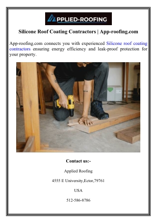 Silicone Roof Coating Contractors  App-roofing.com
