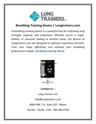 Breathing Training Device | Lungtrainers.com