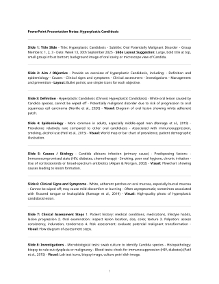 Hyperplastic Candidosis Ppt Notes