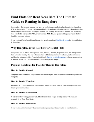 Find Flats for Rent Near Me_ The Ultimate Guide to Renting in Bangalore