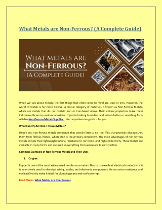 What Metals are Non-Ferrous? (A Complete Guide)