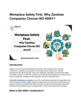 ISO 45001 Certification in Zambia