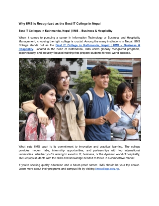 Best IT College in Nepal _ IIMS – Business & Hospitality