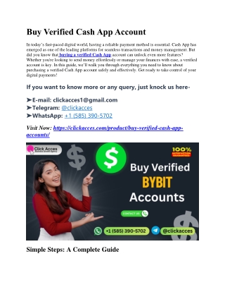 Go Cashless with Confidence – Buy Verified Cash App Accounts Today