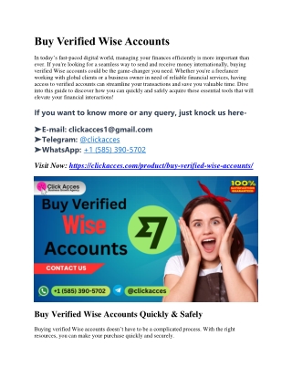 How to Avoid Scams When Buying Verified Wise Accounts