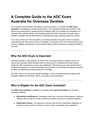 adc exam australia