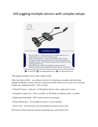 Still juggling multiple sensors with complex setups