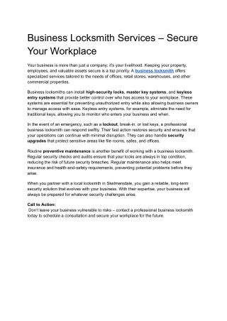 Business Locksmith Services – Secure Your Workplace - Copy