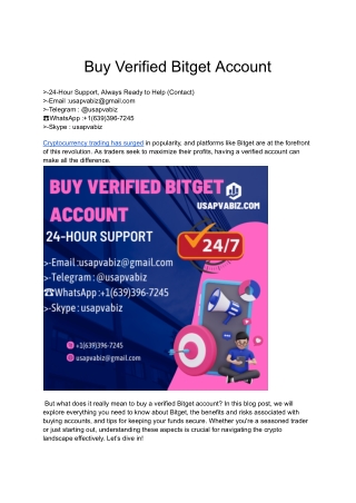 Best Site To Verified Bitget Accounts in 2020