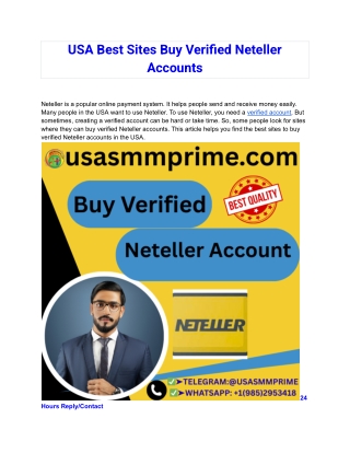 USA Best Sites Buy Verified Neteller Accounts