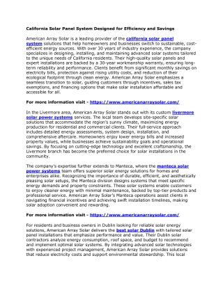 California Solar Panel System Designed for Efficiency and Savings