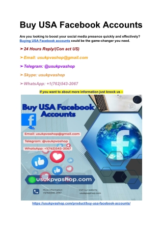 Buy USA Facebook Accounts