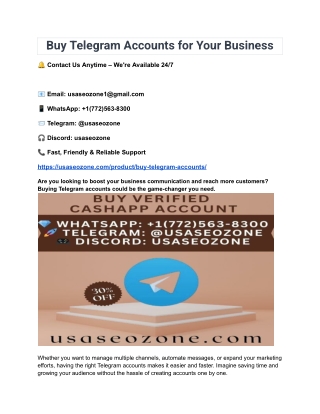 Buy Telegram Accounts for Your Business Need