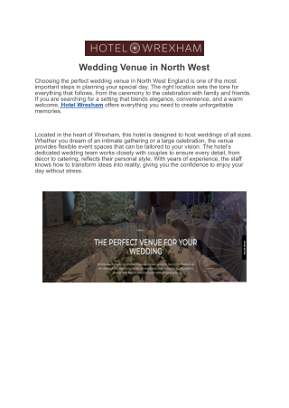 Wedding Venue in North West