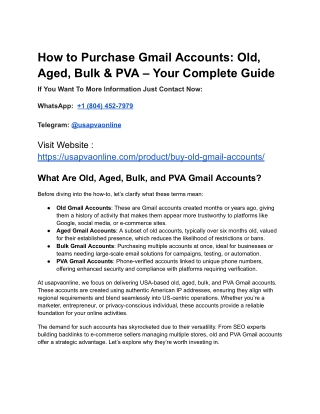 How to Purchase Gmail Accounts_ Old, Aged, Bulk & PVA