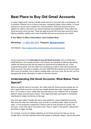 Best Place to Buy Old Gmail Accounts (1)