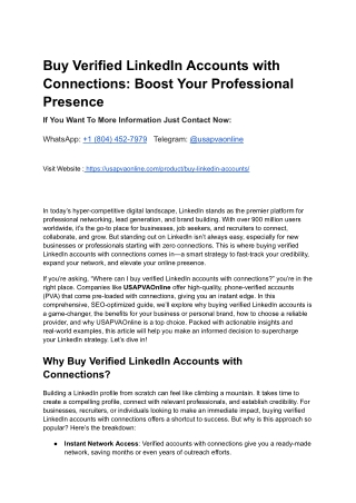 Buy Verified LinkedIn Accounts with Connections_ Boost Your Professional Presence