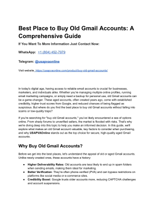 Best Place to Buy Old Gmail Accounts_ A Comprehensive Guide