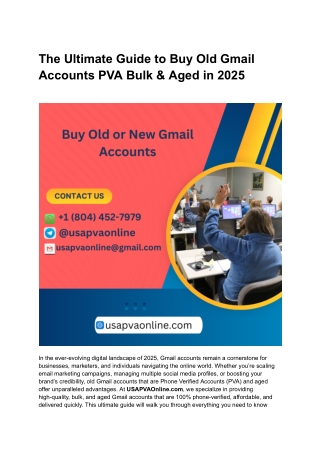 The Ultimate Guide to Buy Old Gmail Accounts PVA Bulk & Aged in 2025