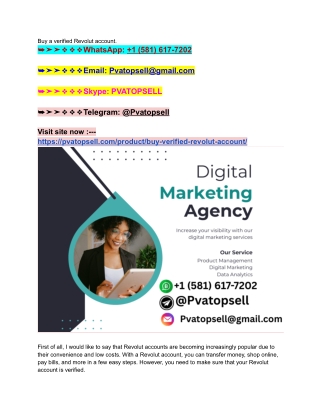 Buy Fully Verified Revolut Accounts for Instant Use