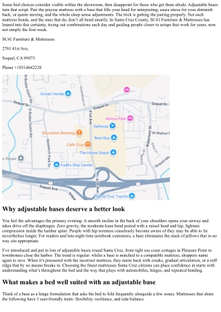 Best Mattresses Santa Cruz: Adjustable Base Compatibility at SC41