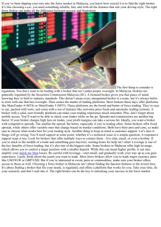 Finding the Right Forex Broker in Malaysia: A Guide to Getting Started
