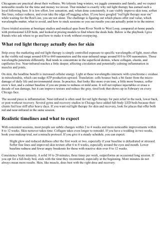 Red Light Therapy for Skin Near Me: Chicago’s Best Deals