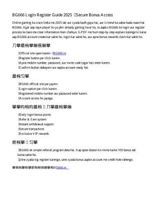 BG666 Login Register Guide 2025 – Secure Bonus Access