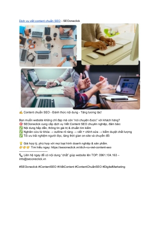 Dịch vụ viết content chuẩn SEO - SEOoneclick