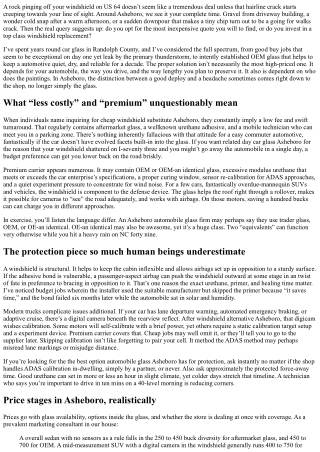 Choosing Between Cheap and Premium Windshield Replacement in Asheboro