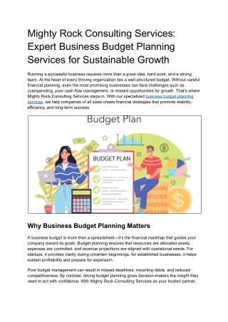 Mighty Rock Consulting Services_ Expert Business Budget Planning Services for Sustainable Growth