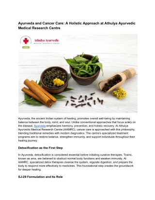 Ayurveda and Cancer Care_ A Holistic Approach at Athulya Ayurvedic Medical Research Centre