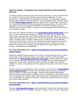 Free Eco Grants - Transform Your Home with Zero-Cost Insulation Services