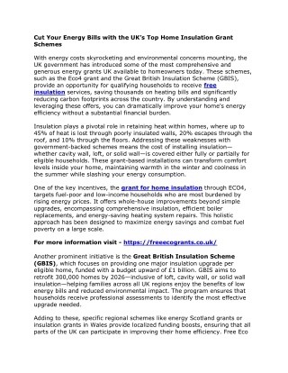 Cut Your Energy Bills with the UK’s Top Home Insulation Grant Schemes