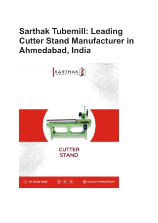 Leading Cutter Stand Manufacturer in Ahmedabad, India
