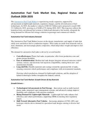Automotive Fuel Tank Market