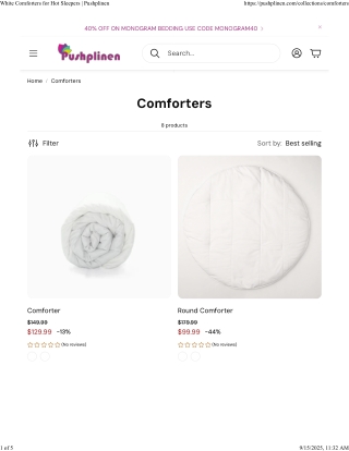 White Comforters for Hot Sleepers - Pushplinen