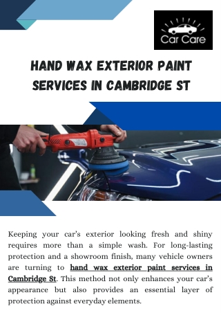 Hand Wax Exterior Paint in Cambridge St