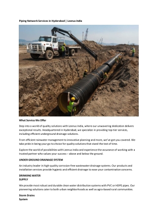 Piping Network Services in Hyderabad | Leenus India