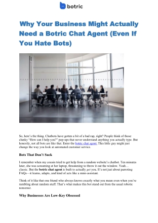 Botric Chat Agent – Your 24/7 Smart Customer Assistant