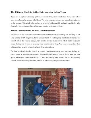 _The Ultimate Guide to Spider Extermination in Las Vegas