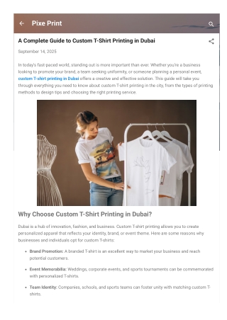 A Complete Guide to Custom T-Shirt Printing in Dubai